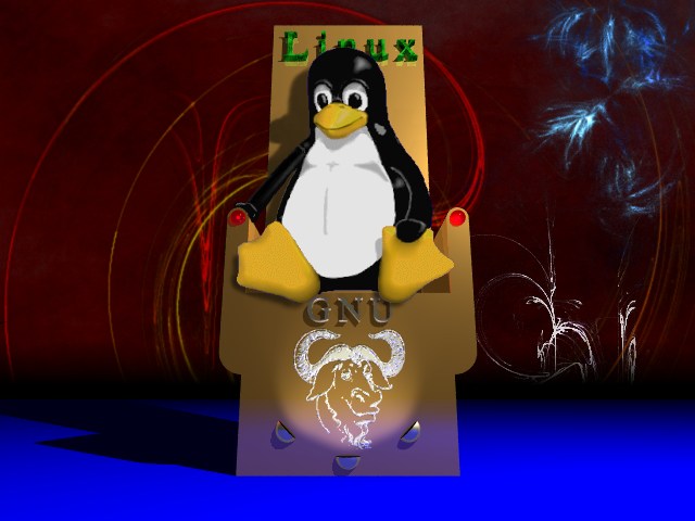 Tux on top throne
